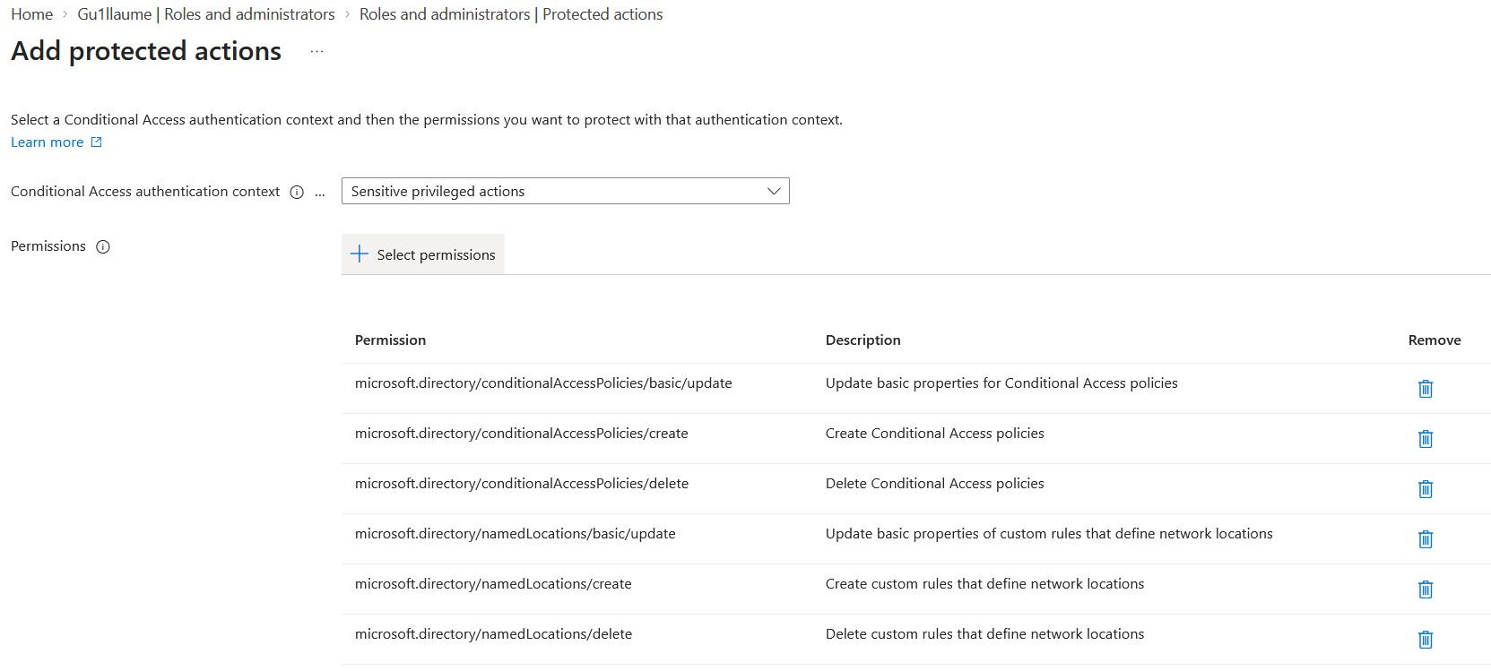 Protected actions in Microsoft Entra ID