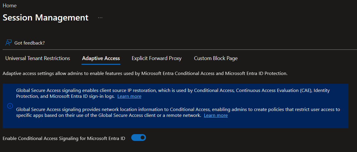 Global Secure Access - Conditional Access